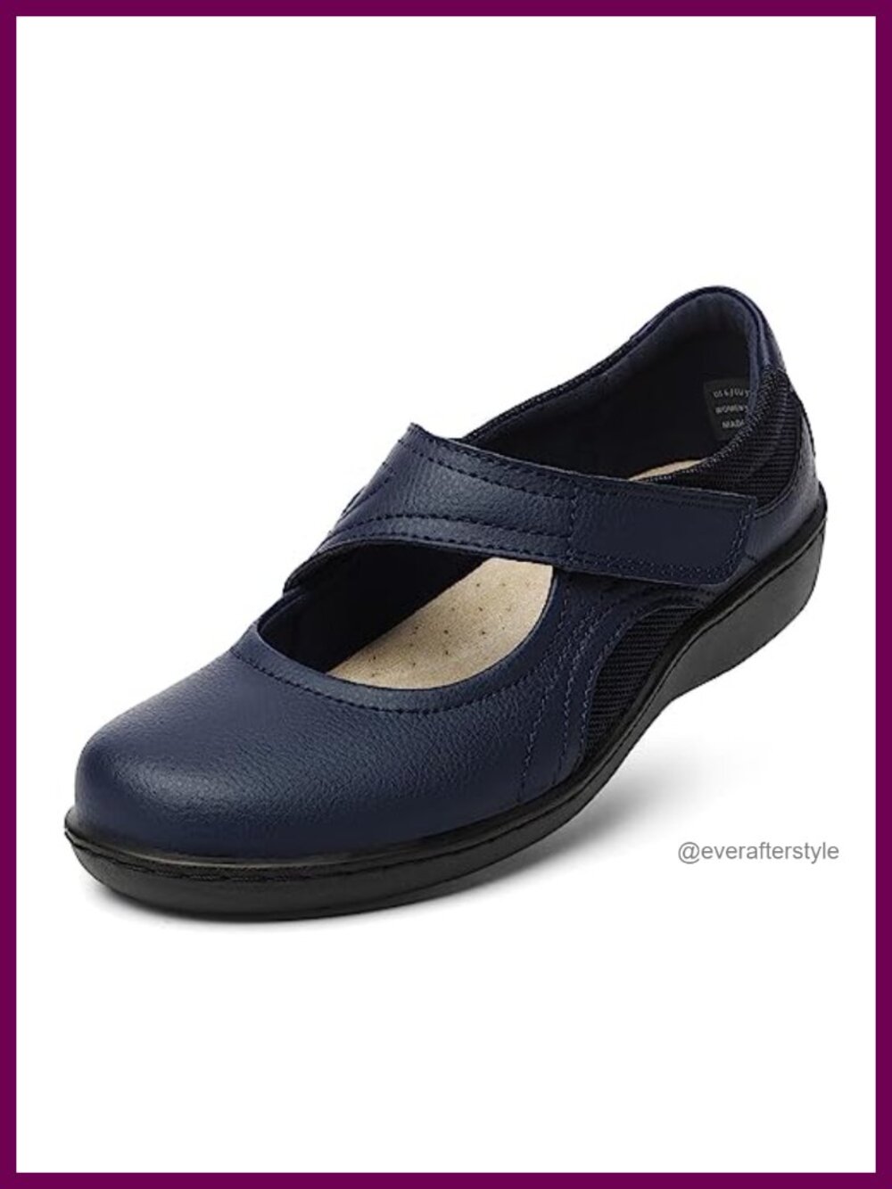 Mary Jane Flats Leather Slip On Comfort Walking Shoes